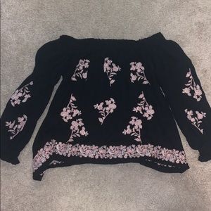 Off the shoulder floral blouse